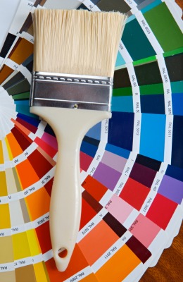 Paint color and paint brush by Gelpi on iStockphoto